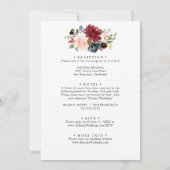 Autumn Rustic Burgundy Floral Front & Back Wedding Kaart (Achterkant)