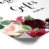 Autumn Rustic Burgundy Kaarten en Gifts Sign Poster (Hoek)