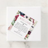 Autumn Rustic Burgundy Navy Modern Weddenschap Wel Bedankjes Labels (In situ)