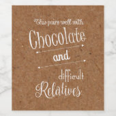 Autumn Rustic Chocolate Party Wijn Etiket (Enkel label)