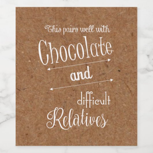 Autumn Rustic Chocolate Party Wijn Etiket (Enkel label)