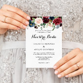 Autumn Rustic Dazzling Burgundy Spaans huwelijk Kaart