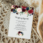 Autumn Rustic Dazzling Burgundy Wedding Brunch Kaart<br><div class="desc">Deze herfst is een rustige,  duizelingwekkende bruidsbruidebruidebruidsbruidebruidebruidebruidebruidebruidebruidsdag perfect voor een eenvoudige familie en vrienden dag nadat de bruidsschat samenkwam. Het ontwerp is voorzien van bruine,  rode,  marineuze,  blauwe en blauwe radiant en gracieuze handbeschilderde bloemen,  die de natuurlijke schoonheid inspireren.</div>
