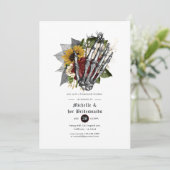 Autumn Rustic Floral Gothic Bridesmaids Luncheon Kaart (Staand voorkant)