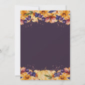 Autumn Rustic floral Paars Baby shower Uitnodiging (Achterkant)