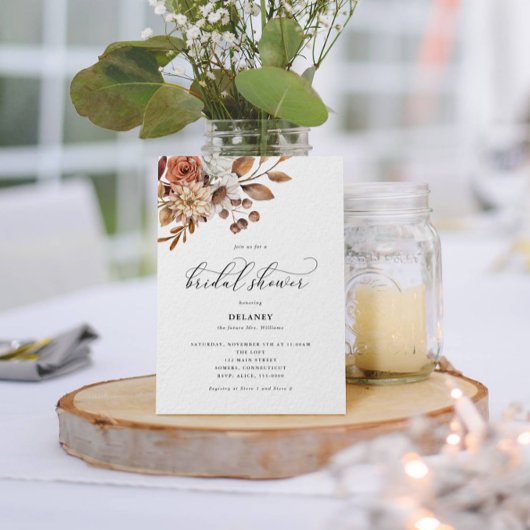 Autumn Rustic Floral, Vrijgezellenfeest Kaart