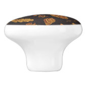 Autumn Rustic Golden Leaves Elegant Herfst Keramische Knop (Zijkant)