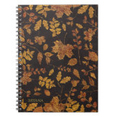 Autumn Rustic Golden Leaves Elegant Herfst Notitieboek (Voorkant)
