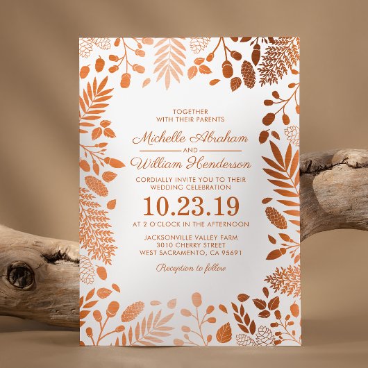 Autumn Rustic Herfst Woodland Wedding Kaart