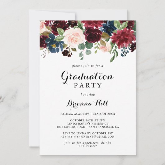 Autumn Rustic Modern Calligraphy Graduation Party Kaart (Voorkant)