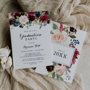 Autumn Rustic Modern Calligraphy Graduation Party Kaart