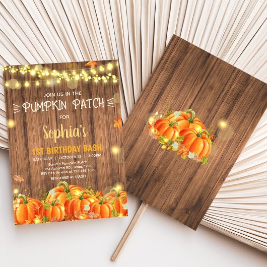Autumn Rustic Pumpkin Patch Birthday Kaart
