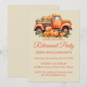 Autumn rustic watercolor fall retirement party kaart (Voorkant / Achterkant)