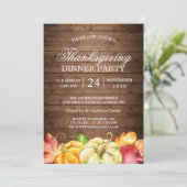 Autumn Rustic Wood | Thanksgiving in de binnenpart Kaart (Staand voorkant)