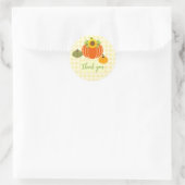 Autumn Rustic Yellow Pumpkin Sunflower Hartelijk d Ronde Sticker (Tas)