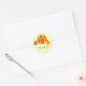 Autumn Rustic Yellow Pumpkin Sunflower Hartelijk d Ronde Sticker (Envelop)