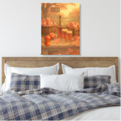 Autumn’s Pour - Rustic Cider Tasting Canvas Afdruk (Insitu (Slaapkamer))