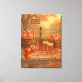 Autumn’s Pour - Rustic Cider Tasting Canvas Afdruk