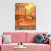 Autumn’s Pour - Rustic Cider Tasting Canvas Afdruk (Insitu (Woonkamer))