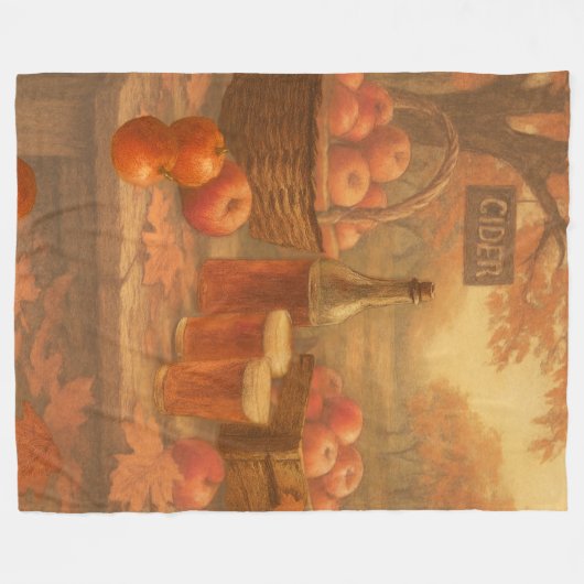 Autumn’s Pour - Rustic Cider Tasting Fleece Deken (Voorkant (Horizontaal))