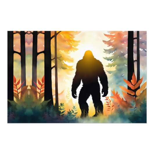 Autumn Sasquatch kleurrijk landschap Foto Afdruk (Voorkant)