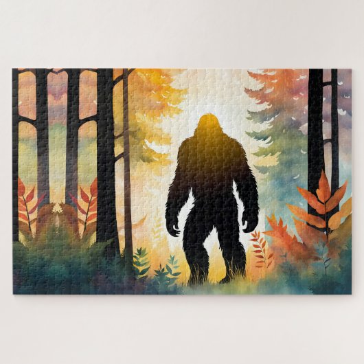 Autumn Sasquatch kleurrijk landschap Legpuzzel (Horizontaal)