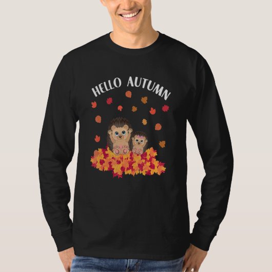 Autumn sayings cute hedgehog t-shirt (Voorkant)