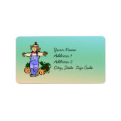 Autumn Scarecrow-adreslabel Etiket (Voorkant)