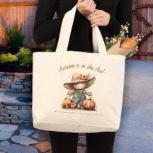 Autumn Scarecrow Inspirerend grote Canvas tas