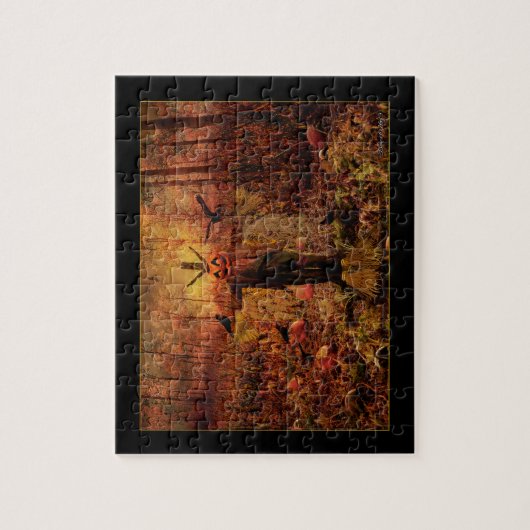 Autumn Scarecrow Pumpkin Patch Puzzle Legpuzzel (Verticaal)