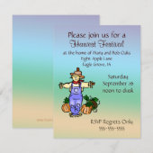 Autumn Scarecrow Pumpkin-uitnodigingen Kaart (Voorkant / Achterkant)