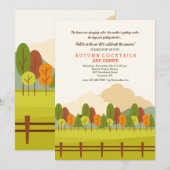 Autumn Scene Invitation Kaart (Voorkant / Achterkant)
