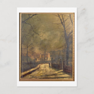 Autumn Scene, Leeds, 1874 (olie aan boord) Briefkaart