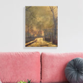 Autumn Scene, Leeds, 1874 (olie aan boord) Canvas Afdruk (Insitu (Woonkamer))