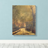 Autumn Scene, Leeds, 1874 (olie aan boord) Canvas Afdruk (Insitu (Houten vloer))