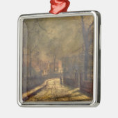 Autumn Scene, Leeds, 1874 (olie aan boord) Metalen Ornament (Links)