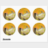 Autumn Scene Ronde Sticker (Vel)