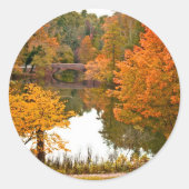 Autumn Scene Ronde Sticker (Voorkant)