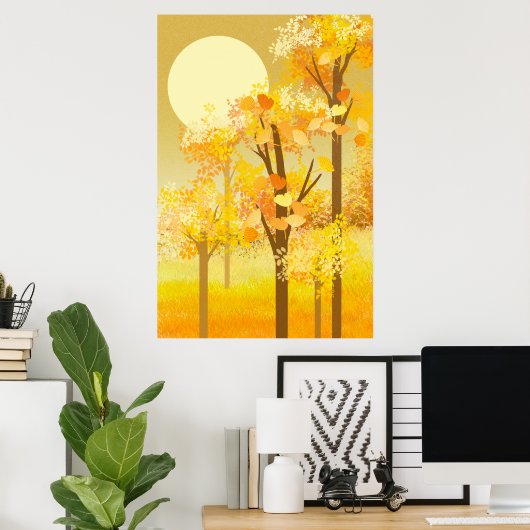 Autumn Scenery Poster (Thuiskantoor)