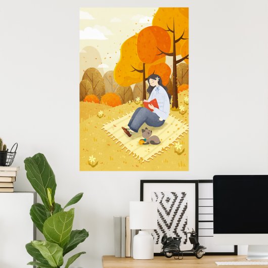 Autumn Scenery Poster (Thuiskantoor)