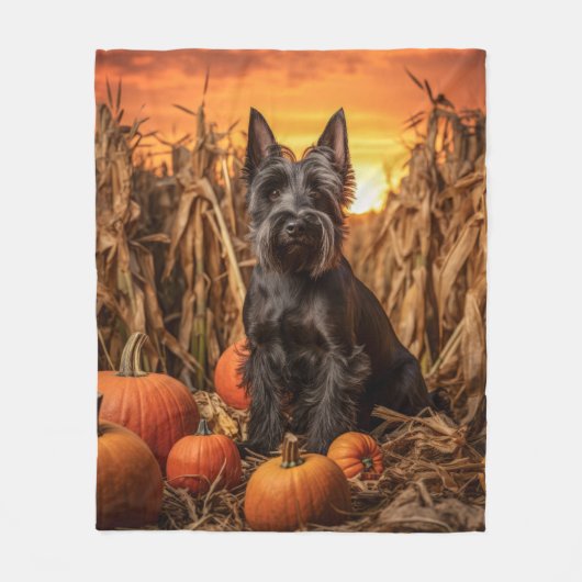 Autumn Scottie Fleece Deken (Voorkant)