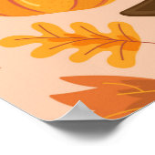 Autumn seamless pattern, cute fall cartoon texture poster (Hoek)