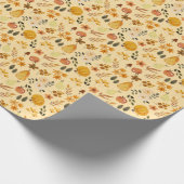 Autumn Seamless Pattern Pumpkin & Fall Leaves Cadeaupapier (Hoek)