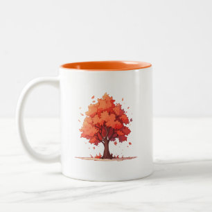 Autumn Serenity Tree Tweekleurige Koffiemok