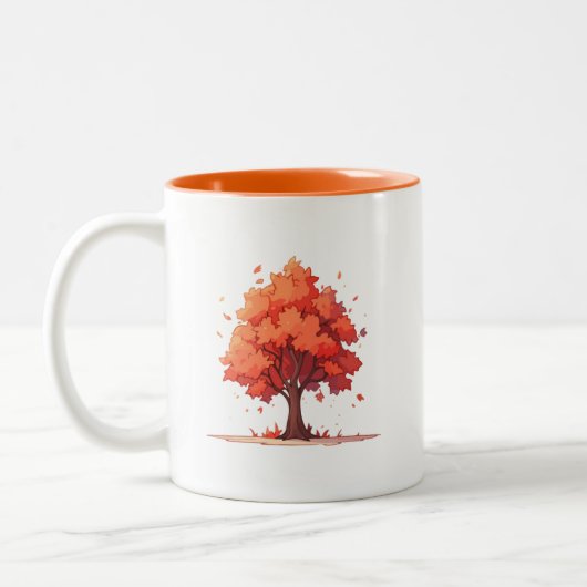 Autumn Serenity Tree Tweekleurige Koffiemok (Links)