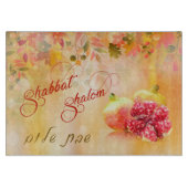 Autumn Shabbat Shalom Hebrew Challah Cutting Board Snijplank (Voorkant)