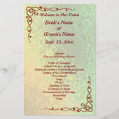 Autumn Shades Green and Yellow Wedding Med Flyer (Voorkant)