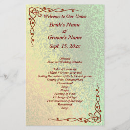 Autumn Shades Green and Yellow Wedding Med Flyer