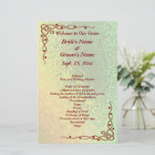 Autumn Shades Green and Yellow Wedding Med Flyer (Staand voorkant)
