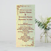 Autumn Shades Green and Yellow Wedding Rack Kaart (Staand voorkant)